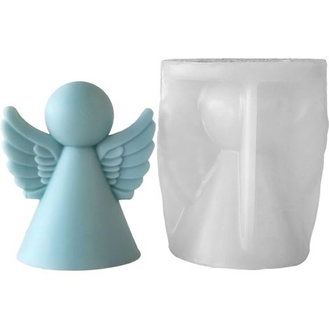 Moules À Savon En Silicone Moules Angel 3D Pour Ciment En Silicone - Outil De Fabrication Anti-Adhésif Pour Argile Ciment Dessert Chocolat Cire (1/5)