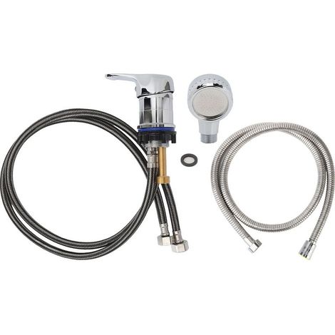 Robinet de Lavabo Shampoing, Mitigeur Eau Chaude Froide pour Salon Coiffure, Kit avec Tuyau Robinet 70cm et Flexible Doux 120cm (1/5)