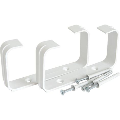 STAFFE FERMATUBO 120X60MM BIANCO (PZ.2) PER CANALIZZATA