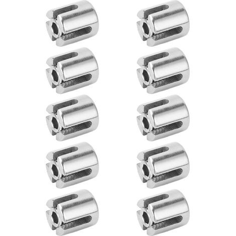 10pcs pinces à câble en inox 316, clips rainure croisée, accessoires de câble métallique (diamètre 4mm, spécification fournisseur) (1/5)