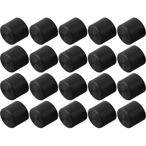 Packung mit 20 Gummifüßen für Tischbeine, verhindert Kratzer, schwarzes PVC-Material (22 mm) (1/4)