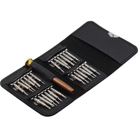 Jeu de Mini Tournevis 25 pièces avec têtes Torx,Fendues et Phillips – Kit d'outils de réparation pour appareils électroniques,téléphones,Ordinateurs Portables,Lunettes (1/5)