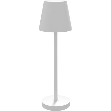 Lámpara de mesa Lámpara de mesa USB recargable con 3 colores de luz, lámpara de noche USB portátil con interruptor táctil para sala de estar, metal, blanco