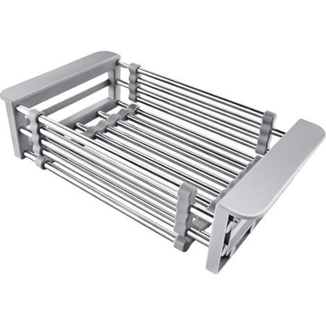 Cabilock Égouttoir à vaisselle en acier inoxydable Panier de vidange télescopique Passoire de cuisine Passoire Bol de lavage Panier à fruits et légumes pour évier de cuisine
