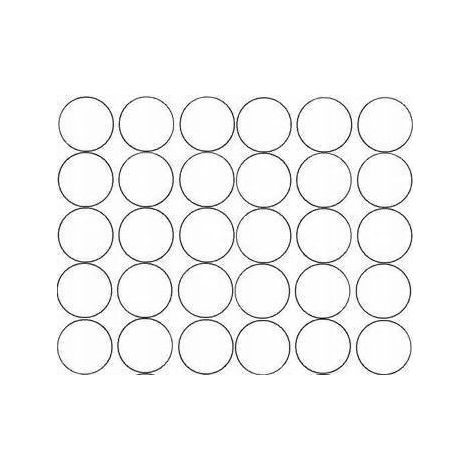 Autocollants ronds de 7 cm, pastilles blanches brillantes, lot de 30.