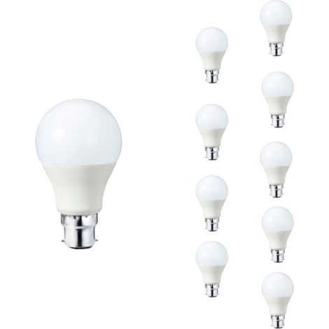 Ampoule LED B22 9W 220V A60 180° - Pack de 10 - Blanc Neutre 4000K - 5500K - SILAMP (1/5)