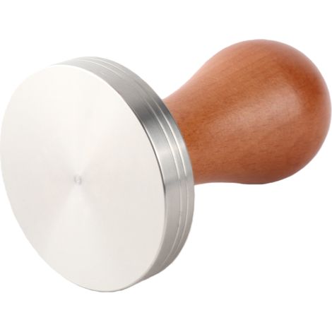 Stück Espresso-Kaffee-Tamper mit Holzgriff und Edelstahl, 58 mm flacher Basis (1/5)