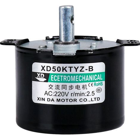 50KTYZ AC 220V 6W petit moteur électrique synchrone à aimant permanent à basse vitesse CW/CCW 2.5 tr/min (1/5)