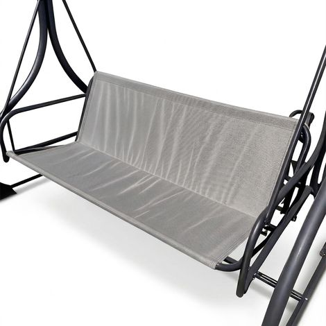 Housse de Rechange pour Siège de Balancelle, Toile d'Assise 600D Oxford Imperméable, Remplacement pour Balançoire de Jardin 2/3 Places, Haute Résistance et Durable,Gris,160x58x58cm (1/5)