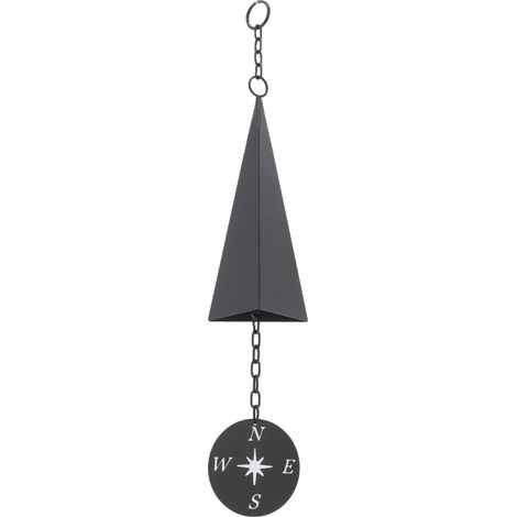 Carillon éolien triangulaire en fer forgé North Country avec boussole, décoration murale intérieure et extérieure pour la maison, le porche, le patio et le jardin. (1/5)