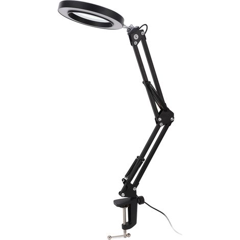 LED-Schreibtischlampe mit 5-facher Vergrößerung, einstellbarer Helligkeit, Klemme zur Montage, für industrielle Reparaturwerkstätten (1/5)