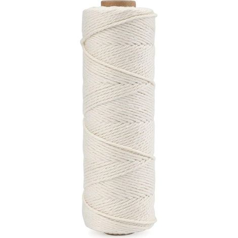 100M Corde en Coton Beige Corde Macramé 1,5mm Fil Macramé Macrame Corde pour la Cuisson de la Cuisine Emballage de Cadeau de Noël (1/5)