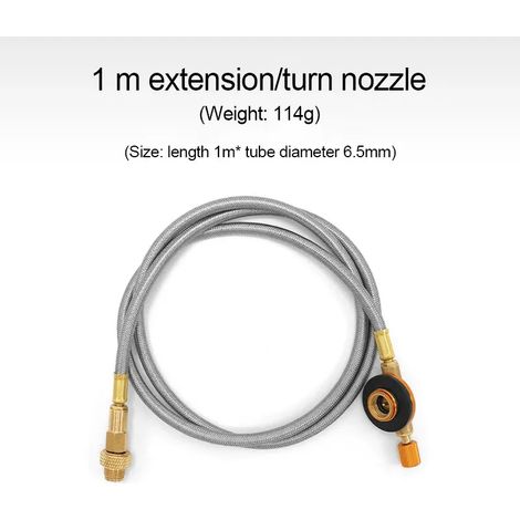 Raccord de valve de remplissage de gaz pour réchaud de camping extérieur, tuyau d'extension, tube, raccord de réservoir de gaz, adaptateur de bouteille de gaz, réchauds de cuisine portables (1/5)