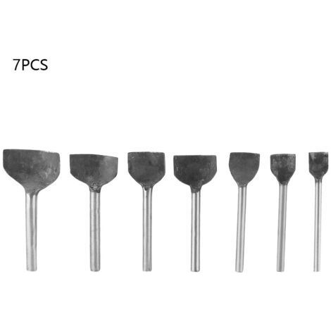 Lot de 7 perforatrices pour le travail du cuir. demi-rondes. 1/4 d'arc. demi-cercles. 15-45 mm