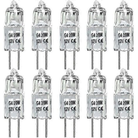 Ampoule G4 12 V 20 W halogène basse tension, blanc chaud, dimmable, 2700 K, 350 lm, lot de 10 Ternel (1/5)
