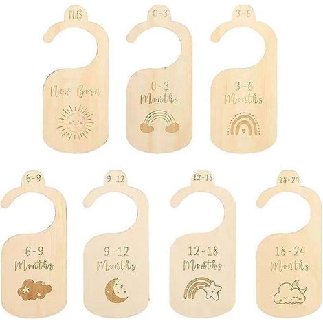 Lot de 7 séparateurs de taille pour vêtements de bébé, accessoires de rangement pour armoires et penderies (1/4)