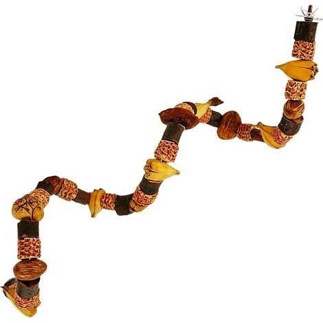Naturels pour Oiseaux Perchoir en Bois décoratif à ronger et déchiqueter calopsitte en cage Pour Perroquets, Inséparables, Conures, Intérieur, Extérieur, Terrasse (1/5)