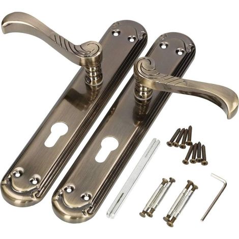 Kotarbau – Poignée de porte intérieure 72 mm PZ – Métal nickelé – Compatible BB/PZ – Installation facile sur portes gauche/droite – Résistante aux intempéries