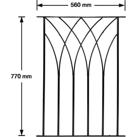 Java Decking Fence Panels - Solid Steel - FIts Gap of 560 mm x 770 mm High - Electro Galvanised/Black Powder Coated
