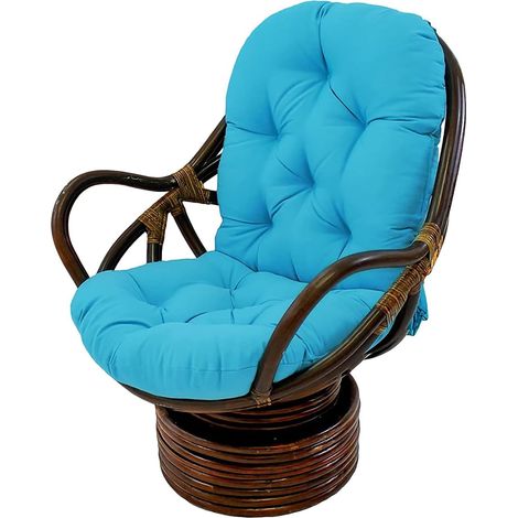 Cuscino da giardino per esterni, cuscino girevole in rattan per poltrona, cuscino per sedia da giardino, materassino impermeabile per sedie da esterno, comoda imbottitura per mobili da giardino, poltr (1/5)