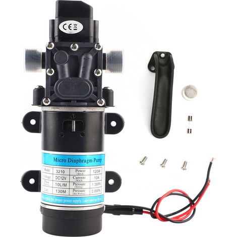 Pompa Acqua Elettrica 120W Membrana Autoadescante 10L/m per Idropulitrice 12V/10A (1/5)