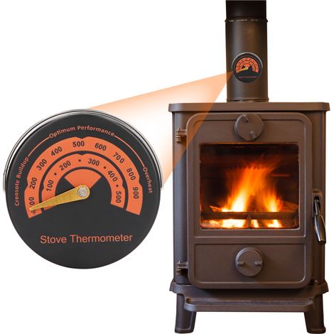 Thermomètre magnétique pour poêle à bois, plage de mesure de la température du foyer : 0 °C à 500 °C (1/5)