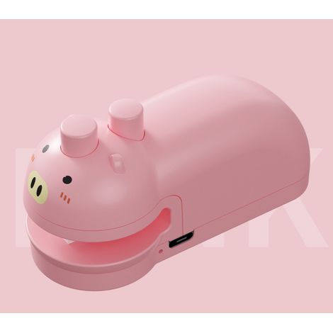 Scelleuse magnétique portable pour sacs thermiques, scelleuse manuelle au design ludique, scelleuse compacte pour la conservation des sacs en cuisine, l'emballage des collations et les voyages (rose) (1/5)