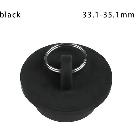 (black-33.1-35.1mm)Kitchen Sink Bathtub Drainage Stopper Bath Tub Sink Water Stopper Floor Drain Plug Round Leakage-proof Plug Bathroom Accessories (1/4)