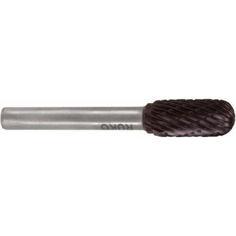 RUKO Fresa rotante metallo duro WRC Ø 16 mm lunghezza testa 25 mm Ø codolo 6 mm TiCN Dentatura KVZ 4 - 116024TC (1/2)