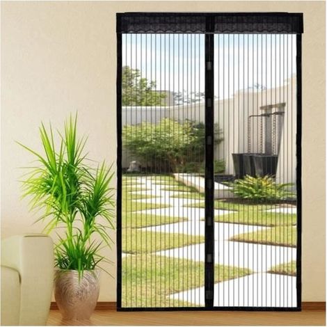 Moustiquaire de Porte Magnétique Fermeture Automatique Rideau Porte Anti insectes Mouche Moustique avec Aimants Sans Perçage (120x22 (1/4)