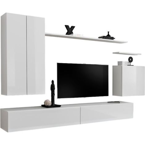 Wohnzimmermöbel-Set aus der Kollektion SWITCH II, Design in Hochglanz Weiß.