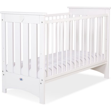 Cuna de madera 120x60cm Lorenzo III blanca, con protectores de mordedores (1/5)