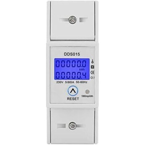 BUNTHAUS PA Compteur Énergie Électrique Monophasé 230V 5-80A DIN 35mm Wattmètre KWh Rétroéclairage Électronique (1/4)