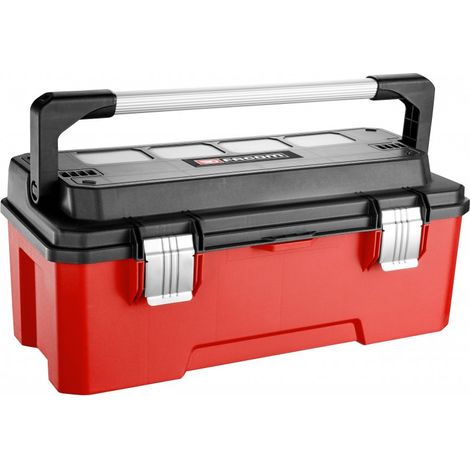Facom – Boîte à outils plastique 26 compartiments amovibles – Poignée aluminium – Étanchéité IP54 – Charge utile 35 kg – Dimensions 66,7 x 30,1 x 27,5 cm