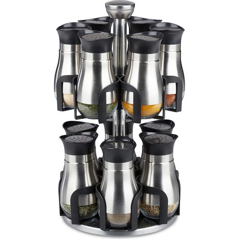 Carrousel à épices, 12 pots, acier inoxydable (1/5)