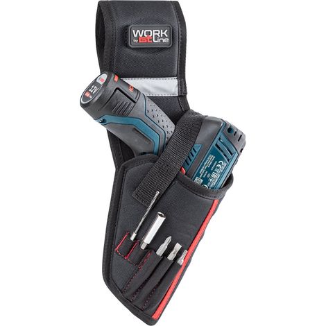 Étui à perceuse GT LINE, pratique et adaptable à la ceinture supérieure, poches incluses