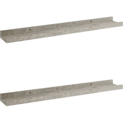 Mensole da Parete 2 pz Grigio Cemento 60x9x3 cm vidaXL (1/5)