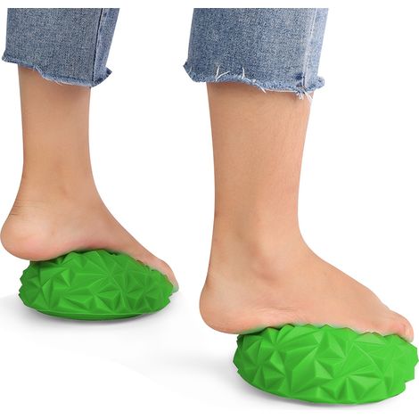 Lot de 2 demi-ballons de yoga pour enfants, appareil de fitness physique, ballons d'équilibre, jouet d'entraînement (vert) (1/5)