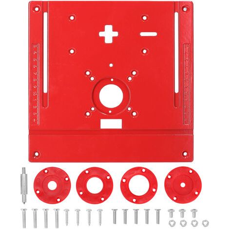 HANBING Outils de travail du bois, planche à rabat pour scie sauteuse à bois, outil de rainurage de déligneuse, 2 en 1 rouge (1/5)