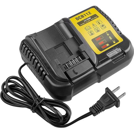 Chargeur compact DCB1104 XR compatible DeWALT, charge les batteries 10,8 V, 14,4 V et 18 V Li-Ion, noir (1/5)
