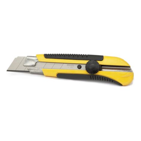 Stanley – Cutter bimatière 25mm – Lame sécable 7 segments – Prise en main ergonomique Dynagrip – Sécurité de coupe optimisée (1/5)