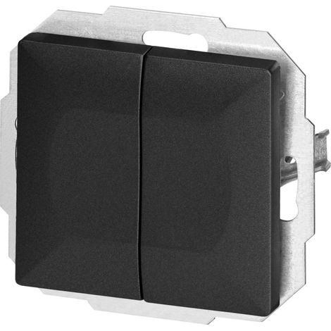 Interrupteur Mural Va-et-Vient Double Encastré 10A 250V - Noir - SILUMEN (1/3)