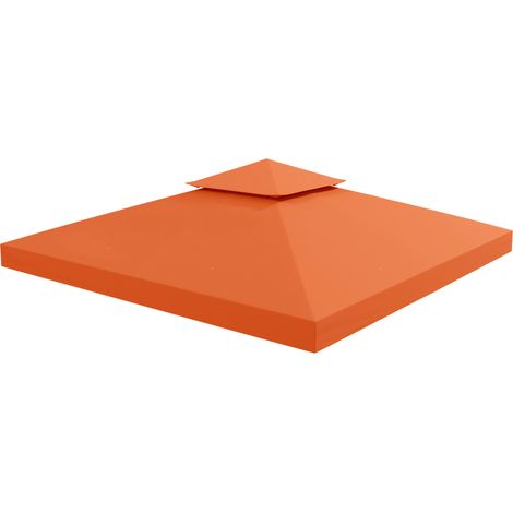 Toiture de remplacement pour tonnelle 3x3m, toit hydrofuge pour tonnelle métallique, toit de remplacement pour tonnelle de jardin, tente de réception, tente de jardin, polyester, rouge rouille