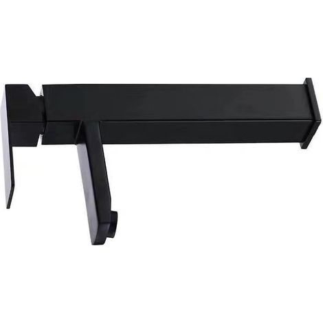 Robinet de salle de bain en acier inoxydable noir, robinet de lavabo moderne pour la maison et l'hôtel, 2 flexibles (1/5)
