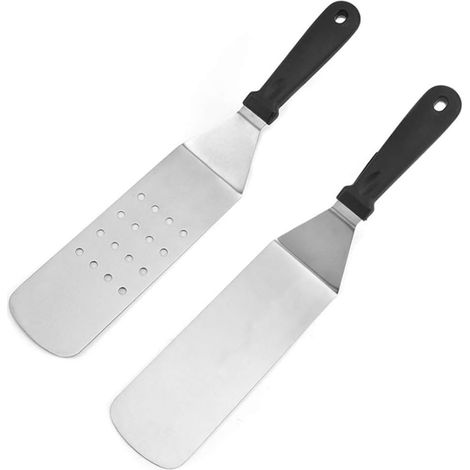 Ensemble d'accessoires pour barbecue 2 pièces - Acier inoxydable pour grillades en extérieur, avec spatule professionnelle (1/5)