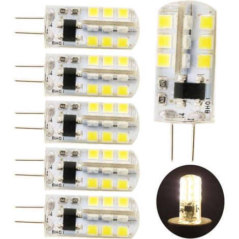 Lot de 5 ampoules LED G4, 220 V CA, 3 W, lampe LED/halogène, lumière blanc chaud 3000 K. Convient pour les maisons et les appareils ménagers.