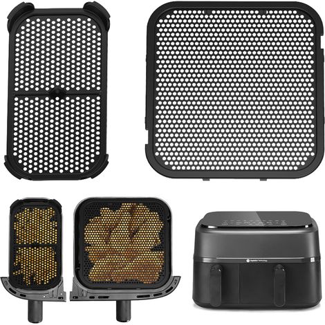 Pare-éclaboussures en silicone 2 pièces Convient pour Philips Airfryer 3000 Dual Basket NA350, accessoires Airfryer Convient pour Philips Steam Airfryer série 5000 Dual Basket, protection anti-éclabou (1/5)