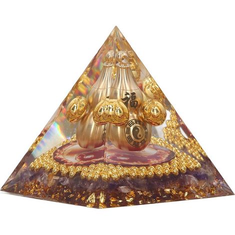 Pyramide de cristal artisanale pour la maison ou le bureau, favorisant l'équilibre énergétique et la guérison (5 cm). (1/5)