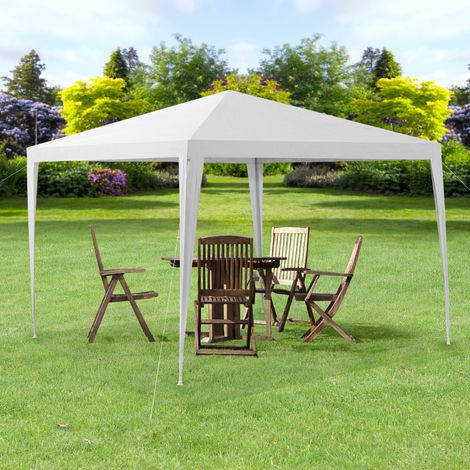Carpa Pabellón para jardín Wedau metal 300 x 300 x 255 cm blanco [casa.pro] (1/5)