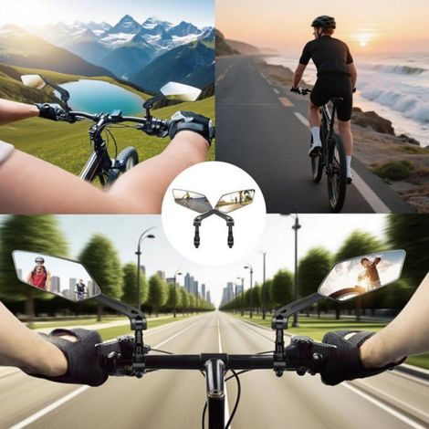 2 pièces Rétroviseur, réglable 360°, guidon 22-25mm, pour vélo, trottinette électrique (1/5)